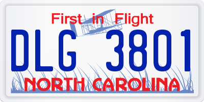 NC license plate DLG3801