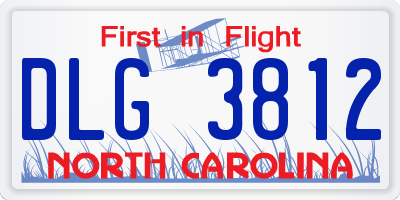 NC license plate DLG3812