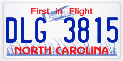 NC license plate DLG3815