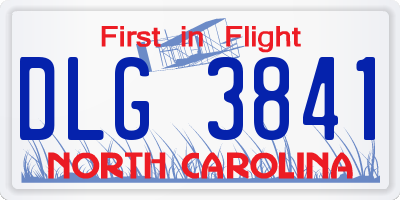 NC license plate DLG3841