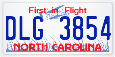 NC license plate DLG3854
