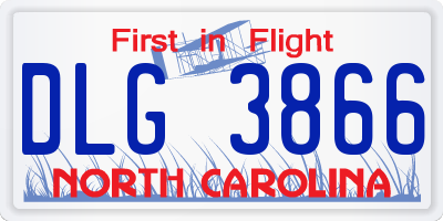NC license plate DLG3866