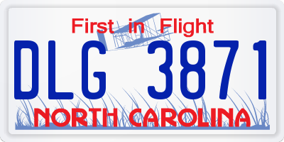 NC license plate DLG3871