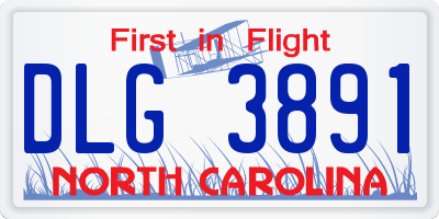 NC license plate DLG3891