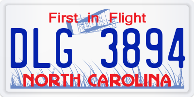 NC license plate DLG3894