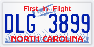 NC license plate DLG3899