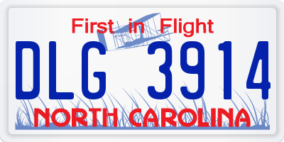 NC license plate DLG3914