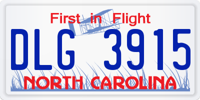 NC license plate DLG3915