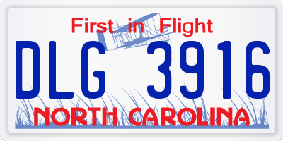 NC license plate DLG3916