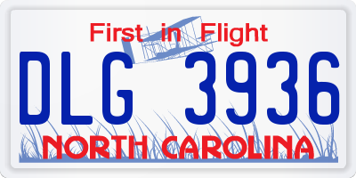 NC license plate DLG3936