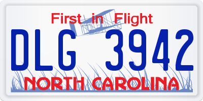 NC license plate DLG3942