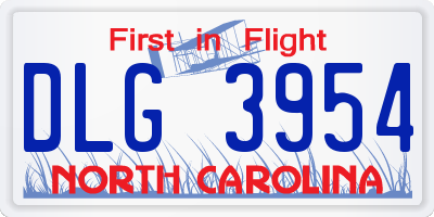 NC license plate DLG3954