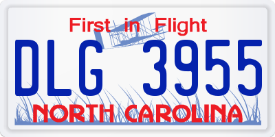 NC license plate DLG3955