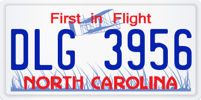 NC license plate DLG3956