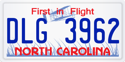 NC license plate DLG3962