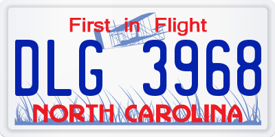 NC license plate DLG3968