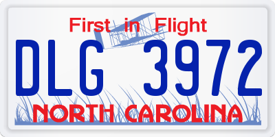 NC license plate DLG3972