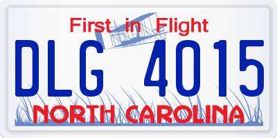 NC license plate DLG4015