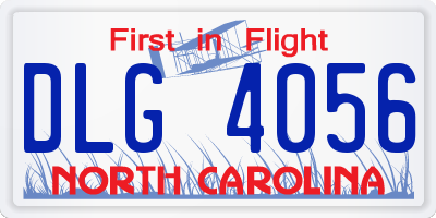 NC license plate DLG4056