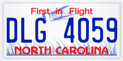 NC license plate DLG4059