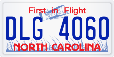 NC license plate DLG4060