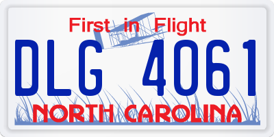 NC license plate DLG4061