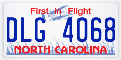 NC license plate DLG4068