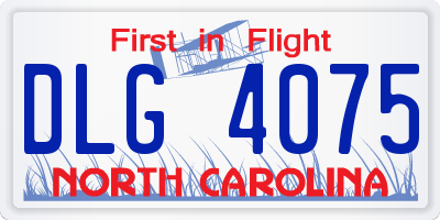 NC license plate DLG4075