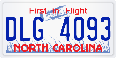 NC license plate DLG4093