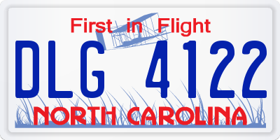 NC license plate DLG4122
