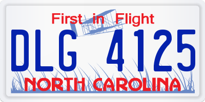 NC license plate DLG4125