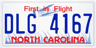 NC license plate DLG4167