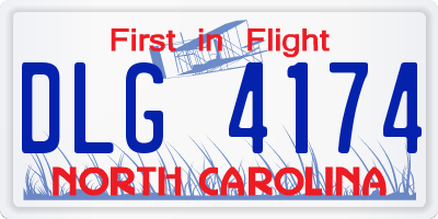 NC license plate DLG4174
