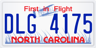 NC license plate DLG4175