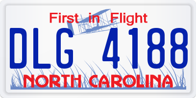 NC license plate DLG4188