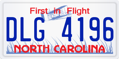 NC license plate DLG4196