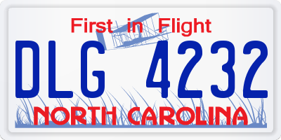 NC license plate DLG4232