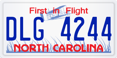 NC license plate DLG4244