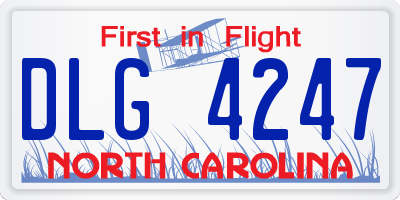 NC license plate DLG4247