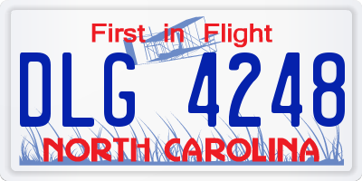 NC license plate DLG4248