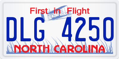 NC license plate DLG4250