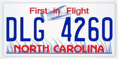 NC license plate DLG4260