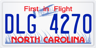 NC license plate DLG4270