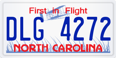NC license plate DLG4272