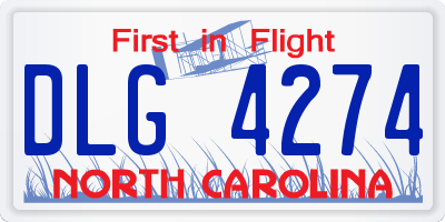 NC license plate DLG4274