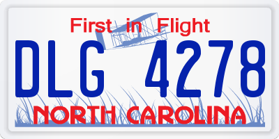 NC license plate DLG4278