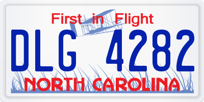 NC license plate DLG4282