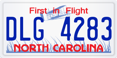 NC license plate DLG4283