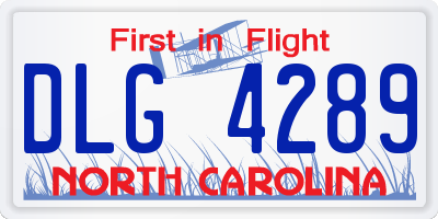 NC license plate DLG4289