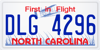NC license plate DLG4296